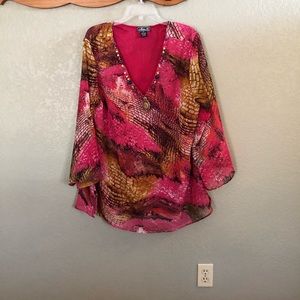 Metro 22 2X Lined Long Sleeve Blouse